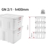 CAIXA G/N 2/1 650X530X380MM 90L HDPE 4070 - ARAVEN - 8411777040700