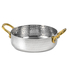FRIGIDEIRA INOX Ø16XH4CM C/ASAS DOURADAS P24721 - PUJADAS - 0710010026