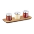 TABUA MADEIRA 22X8CM C/3 CAVIDADES Ø4CM 864 - APS - 4004133008649