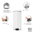 BALDE LIXO NEW ICON C/PEDAL 30LT BRANCO 111785 - BRABANTIA - 2690017546
