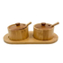 SET 2 TACHOS Ø9CM C/COLHER + BASE BAMBOO 24X11CM DWMA1021 - ESPIEL - 5205918380755