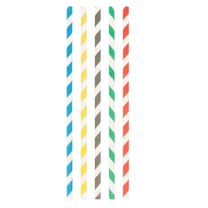 ASSORTED PAPER STRAW Ø0.8X23.5CM PACK 100UN