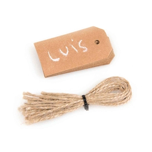 SET 12 TAG SLATE W/ROPE 3.9X7CM