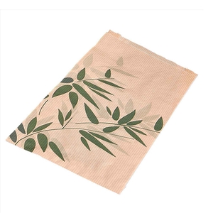 PACK OF 500 PAPER BAGS - ‘FEEL GREEN’ - 32 G/M² - 14 + 7 X 22 CM - NATURAL KRAFT