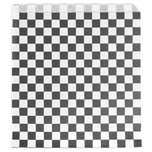 PACK OF 500 GREASEPROOF BAGS - OPEN ON 2 SIDES - FAST FOOD BLACK FITIPALDI - 32 G/M² - 17 x 18 CM - WHITE