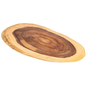 OVAL WOOD TABLE W/NATURAL RIM 51X20X2CM