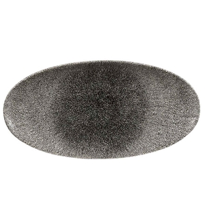 STUDIO PRINTS RAKU QUARTZ BLACK OVAL TRAY