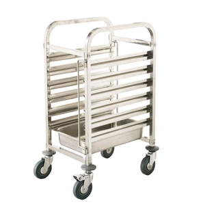 S.STEEL RACKING TROLLEY 6 CONTAINERS GN1/1 65MM