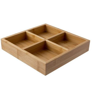 CAIXA SUSHI MADEIRA 4 DIV 24X24XH4.5CM 49657-10