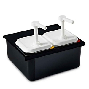 DISPENSADOR MOLHOS DUPLO PRETO GN 1/6