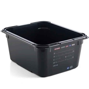 G/N 1/2 325X265X150MM 9LT BLACK FOOD PAN