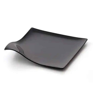 WAVE BLACK TASTING PLATE 8X8CM PACK 25UN
