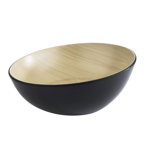 TAÇA MEL FRIDA DIAGON Ø25XH8/11CM PRETO/BEGE 84923