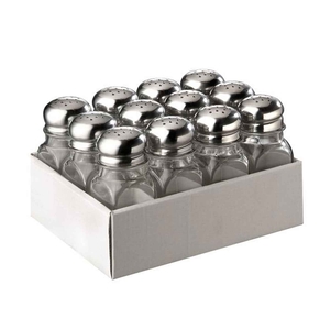 SALT/PEPPER GLASS 4X4XH10CM PACK 12UN