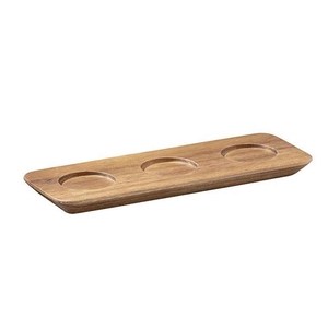 TABUA MADEIRA 22X8CM C/3 CAVIDADES Ø4CM 864