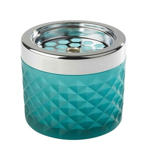 CINZEIRO METAL/VIDRO AZUL Ø9.5X8CM 584