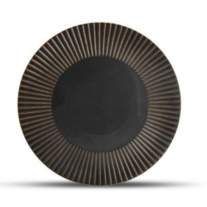 BRASS STRIPED SILVER PLATE Ø27CM