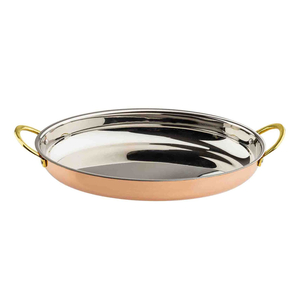 TRAVESSA OVAL COBRE/INOX Ø31.5CM C/ASAS 13149