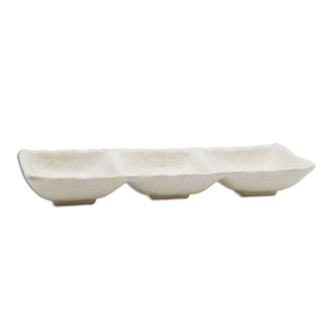 TAÇA 3 DIV 26X8.5CM BRANCO MARMORE SRCTB26085-MWH