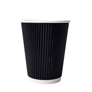 COPO PAPEL CANELADO BLACK 250ML (8 OZ) C/500