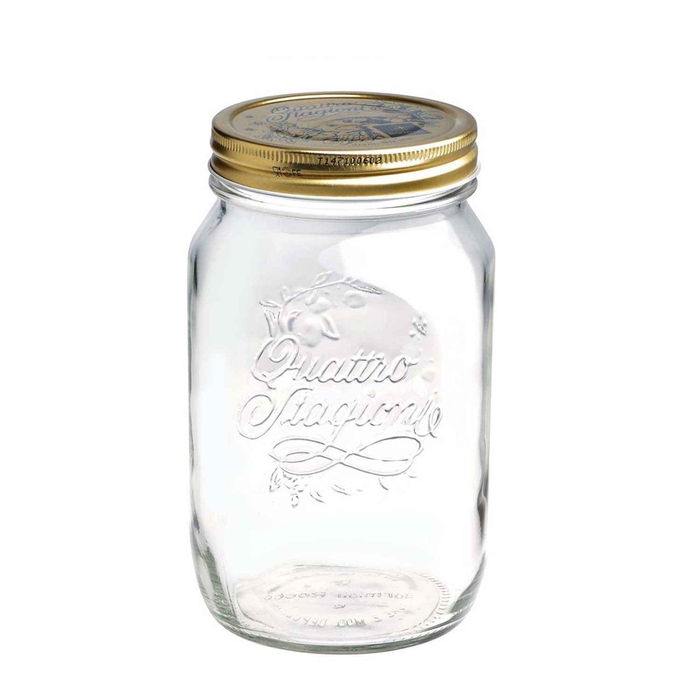 QUATTRO 1L GLASS CONTAINER W/LID 365160 - BORMIOLI - 8004360021721