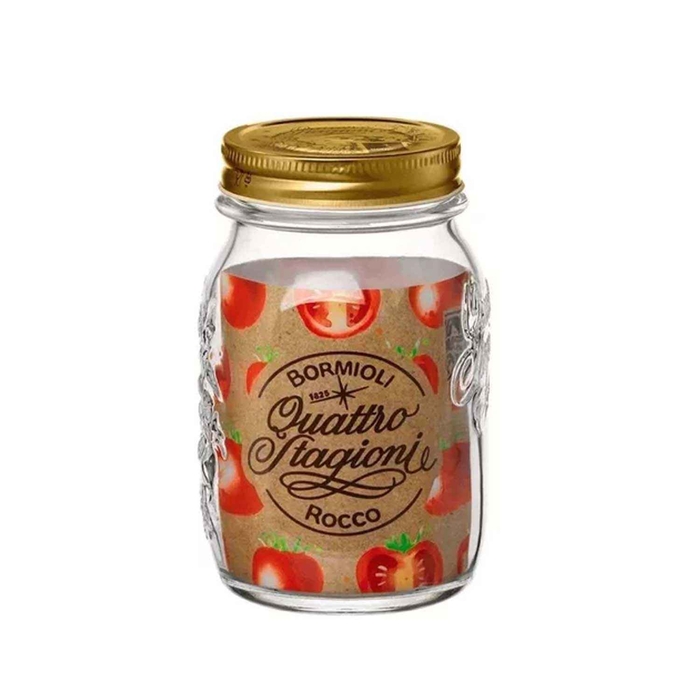 QUATTRO 500ML GLASS CONTAINER W/LID 349750 - BORMIOLI - 8004360020663