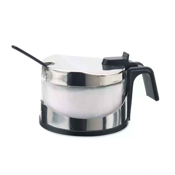 SUGAR BOWL GLASS/STAINLESS STEEL W/SPOON - 8412487009322