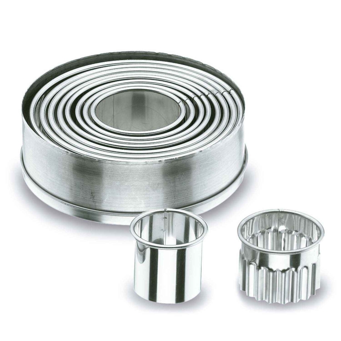 JOGO 9 CORTA-MASSAS REDONDOS LISOS INOX 68069 - LACOR - 8414271680694