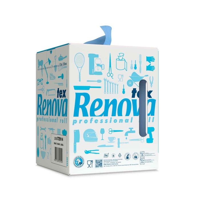 ROLO TOALHA RENOVA TEX AZUL 120M 200072914 - PALMA & PALMA - 5601028024549
