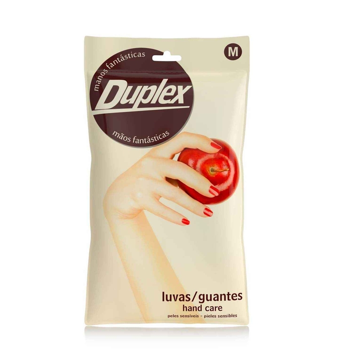 PAR LUVA NITRILO/LATEX DUPLEX HAND CARE T.M (C144) - PALMA & PALMA - 5601028003148