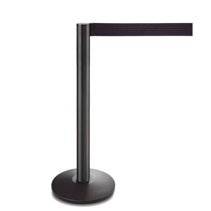 BLACK ALUM POST W/ BLACK RETRATIL TAPE  Ø36x104CM - GARCIA DE POU - 8420499162898