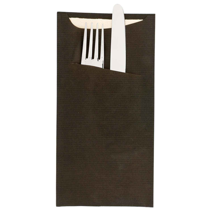 BLACK CUTLERY PACK WITH NAPKIN PACK 400UN - GARCIA DE POU - 18420499169412