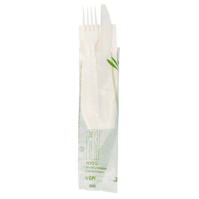 SET FACA+GARFO+GUARDANAPO CPLA 18CM PACK 100UN - GARCIA DE POU - 8420499223537