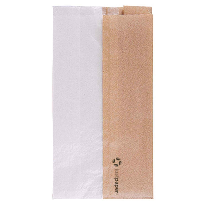 PACK OF 250 KRAFT GREASEPROOF BAGS WITH CORNER WINDOW - 14 + 8 x 26 CM - GARCIA DE POU - 8420499231211