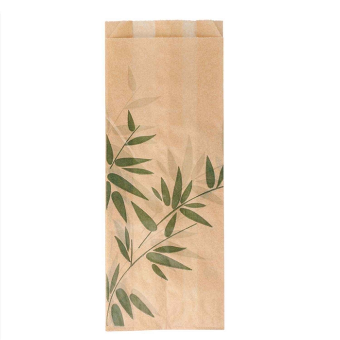 PACK OF 500 PAPER BAGS - ‘FEEL GREEN’ - 34 G/M² - 9 + 4 X 22 CM - NATURAL GREASEPROOF PAPER - GARCIA DE POU - 8420499147024