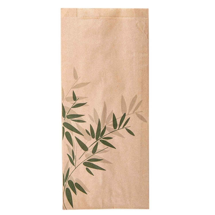 PACK OF 500 PAPER BAGS - ‘FEEL GREEN’ - 34 G/M² - 12 + 4 X 26 CM - NATURAL GREASEPROOF PAPER - GARCIA DE POU - 8420499147048