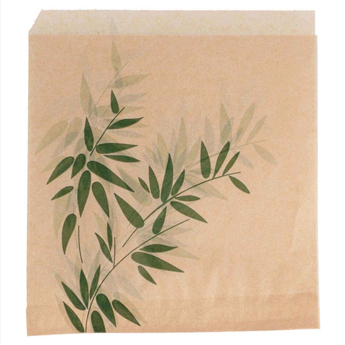 PACK OF 500 GREASEPROOF BAGS - OPEN ON 2 SIDES - FAST FOOD ‘FEEL GREEN’ - 34 G/M² - 16 x 16.5 CM - NATURAL - GARCIA DE POU - 8420499186399