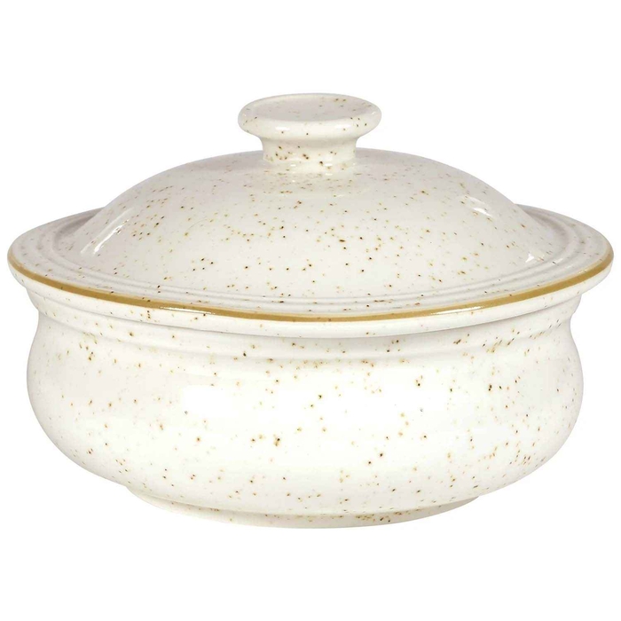STONECAST BARLEY WHITE TERRINA C/TAMPA Ø14CM 43CL - CHURCHILL - 5034414423556