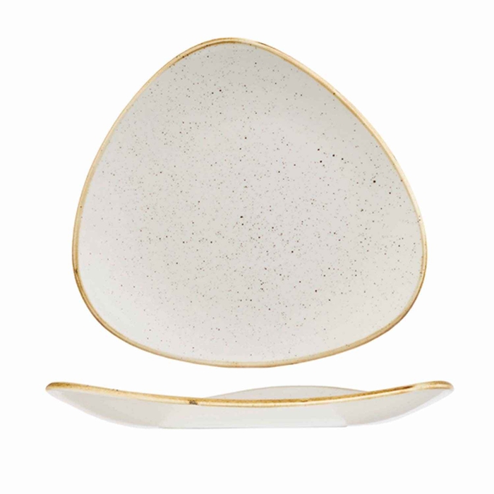 STONECAST BARLEY WHITE TRIANGLE PLATE 26X20CM - CHURCHILL - 5034414428971