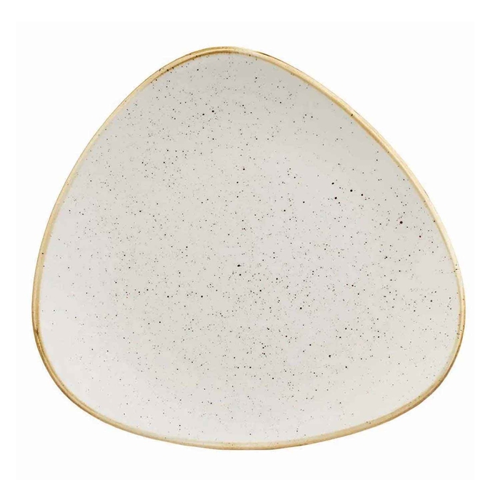 STONECAST BARLEY WHITE TRIANGLE PLATE 22.9CM - CHURCHILL - 5034414375039