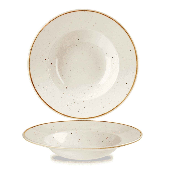 STONECAST BARLEY WHITE WIDE RIM BOWL 24CM - CHURCHILL - 5034414393705