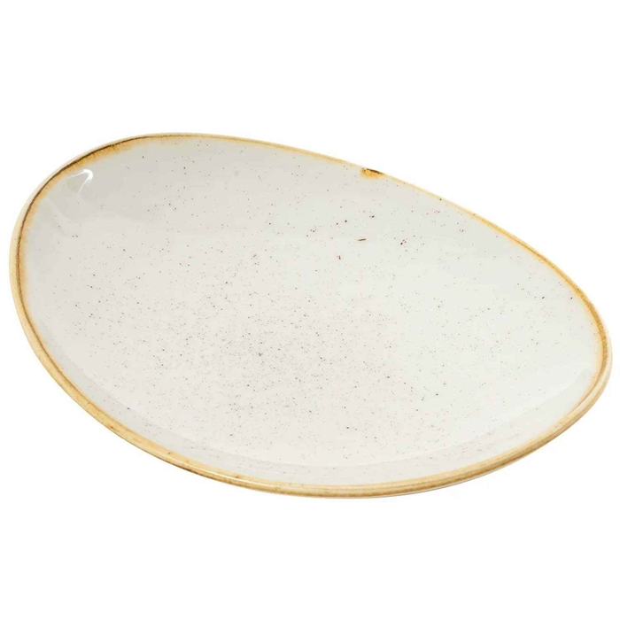 STONECAST BARLEY WHITE OVAL PLATE 19.2CM - CHURCHILL - 5034414374988