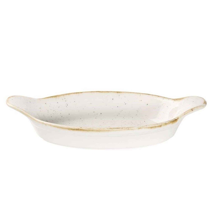 STONECAST BARLEY WHITE OVAL FRYER 20.5CM  - CHURCHILL - 5034414414950