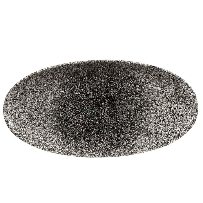 STUDIO PRINTS RAKU QUARTZ BLACK TRAVESSA OVAL - CHURCHILL - 5034414425253