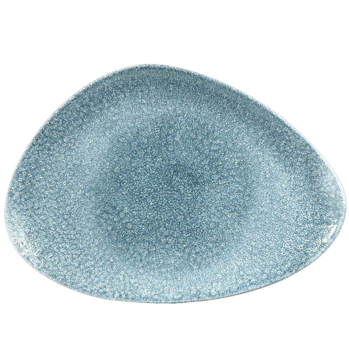 STUDIO PRINTS RAKU TOPAZ BLUE TRIANGLE PLATE - CHURCHILL - 5034414425307