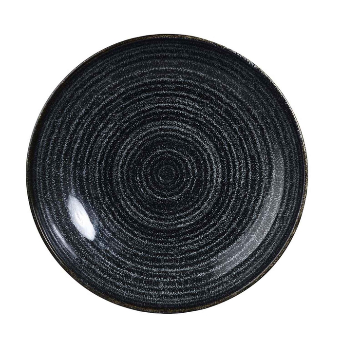 STUDIO PRINTS HOMESPUN CHARCOAL BLACK DISH PLATE - CHURCHILL - 5034414397734