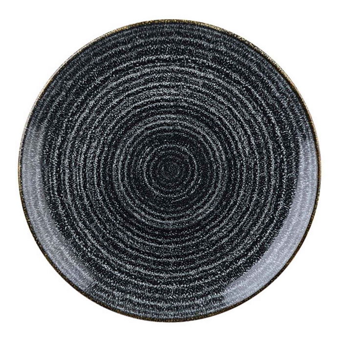 STUDIO PRINTS HOMESPUN CHARCOAL BLACK PLATE ø26CM - CHURCHILL - 5034414397758