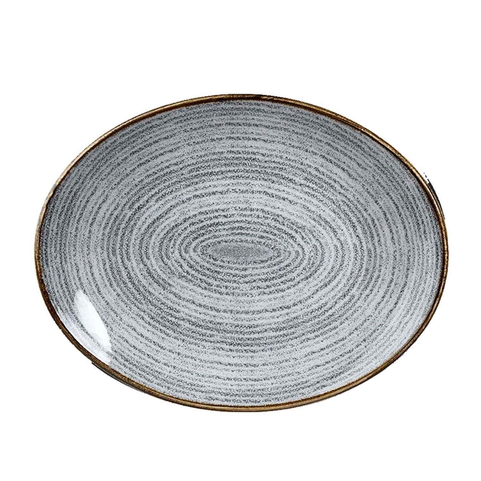 STUDIO PRINTS HOMESPUN STONE GREY PRATO OVAL - CHURCHILL - 5034414397772