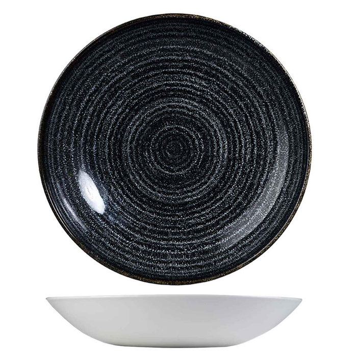 STUDIO PRINTS HOMESPUN CHARCOAL BLACK DISH PLATE - CHURCHILL - 5034414397727