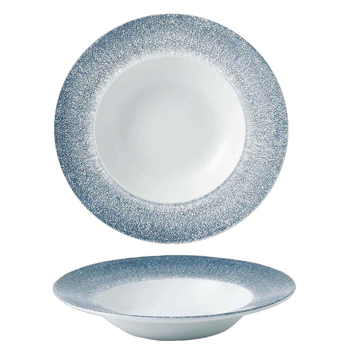 STUDIO PRINTS RAKU TOPAZ BLUE WIDE RIM BOWL 24CM  - CHURCHILL - 5034414405026